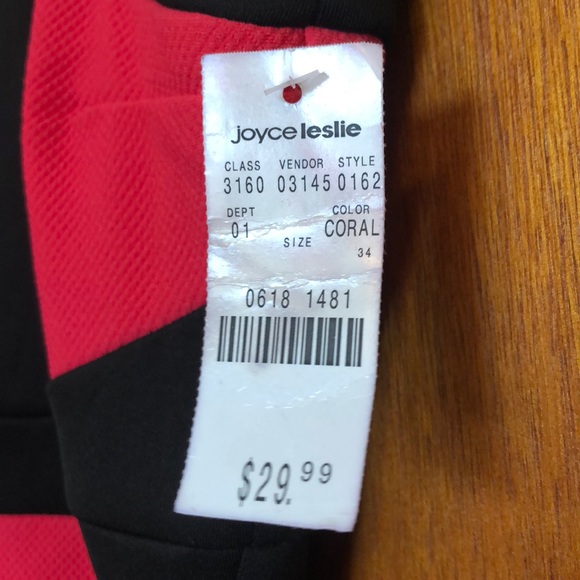 NWT! Coral/Pink & Black Dress! Size Large! 😍 - Picture 4 of 6